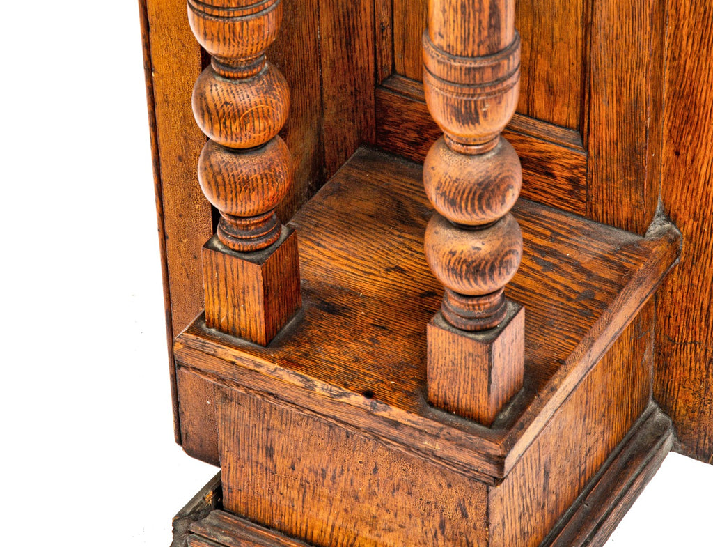 original late 1880s eastlake style salvaged chicago quartered oak wood full fireplace mantel with beveled edge arch top mirror