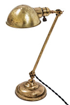 refinished and rewired early 20th century wrought and cast brass fairies double-joint articulating table lamp