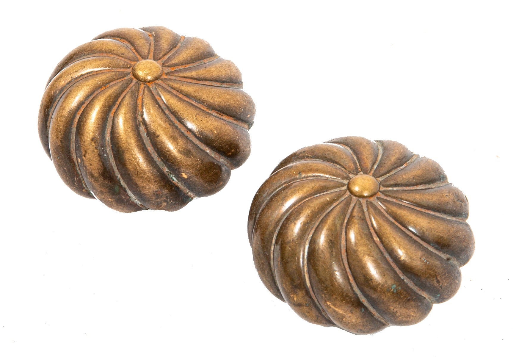 matching set of oversized heavy cast bronze yale & towne romanesque style salvaged chicago residential entrance doorknobs