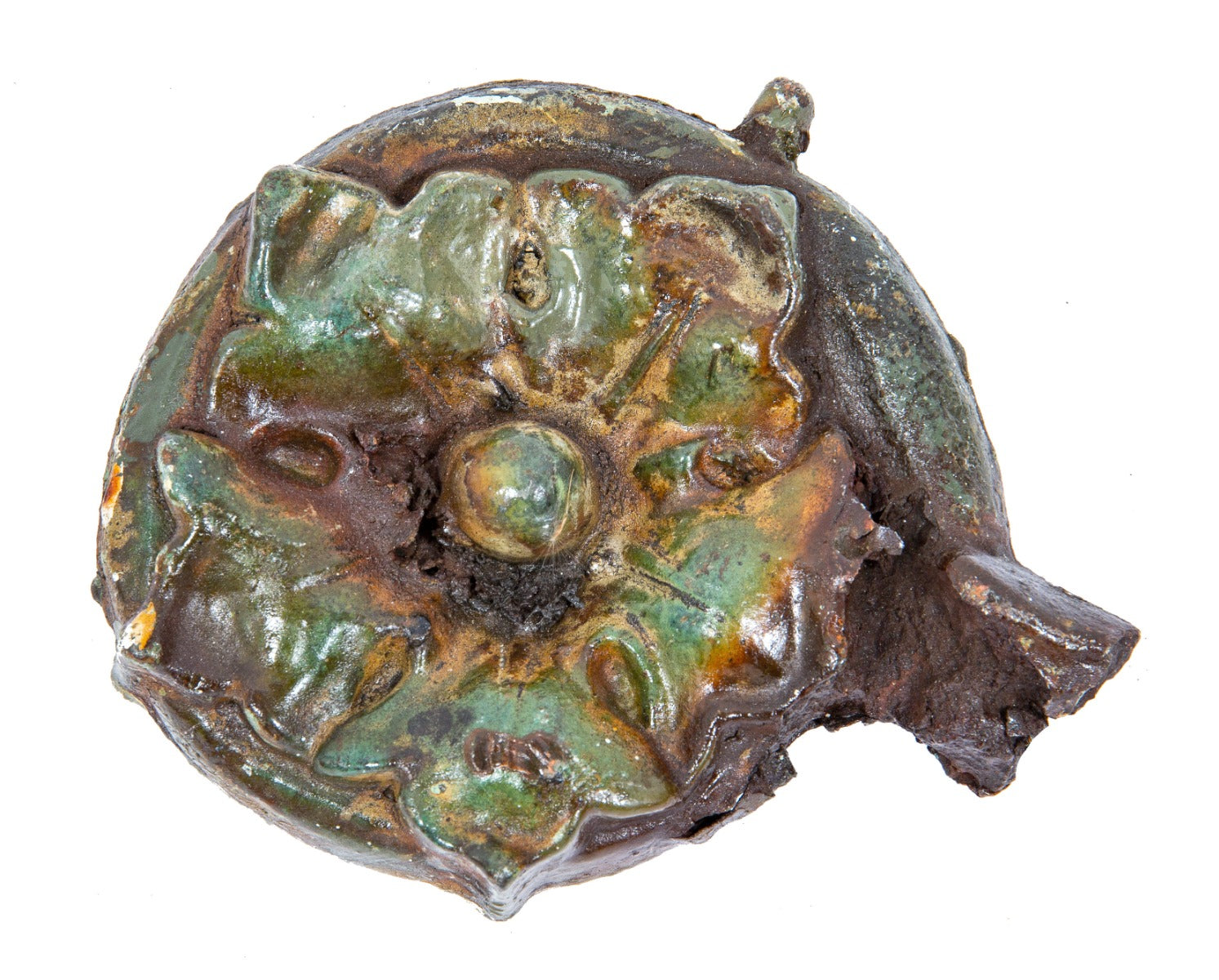 original s.s. beman-designed william kimball house exterior copper-plated iron rooftop crest rosette