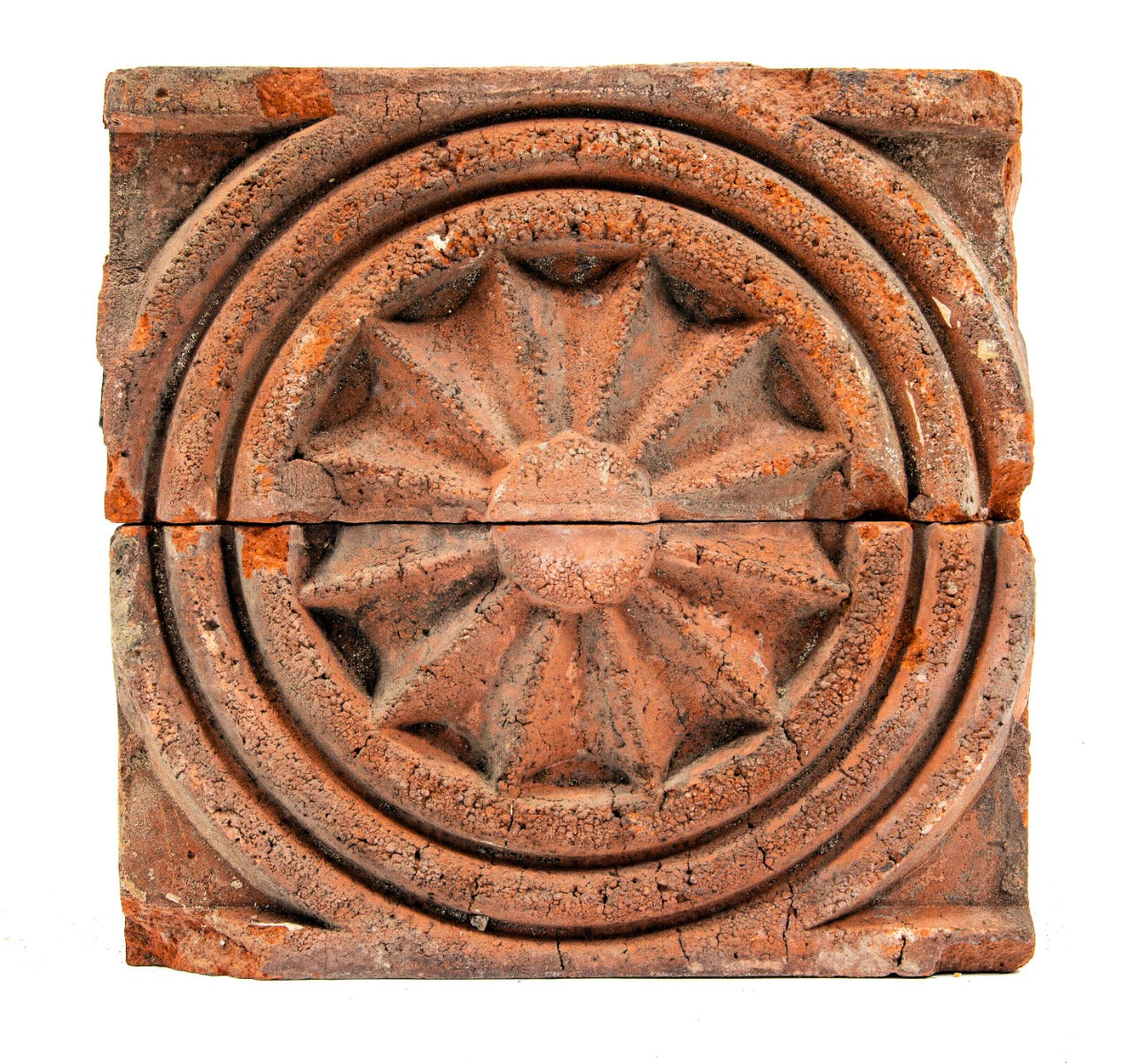 original 1880's salvaged chicago anderson pressed brick company exterior two-part "sunburst" blocks