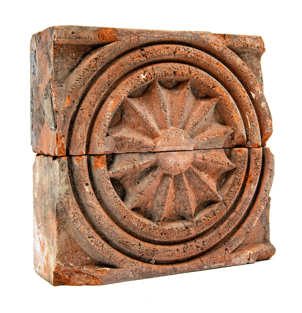 original 1880's salvaged chicago anderson pressed brick company exterior two-part "sunburst" blocks