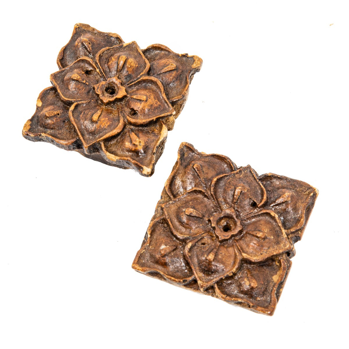 two matching 1893 chicago athletic association building varnished composite floral rosettes