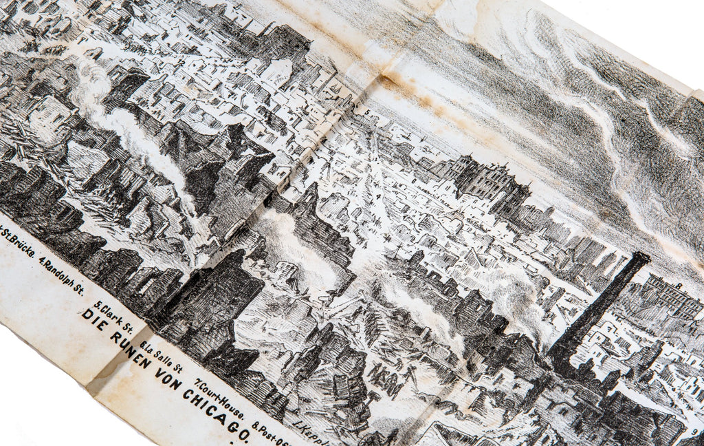 rare 1872 german great chicago fire book on development, destruction and reconstruction of the wonder city