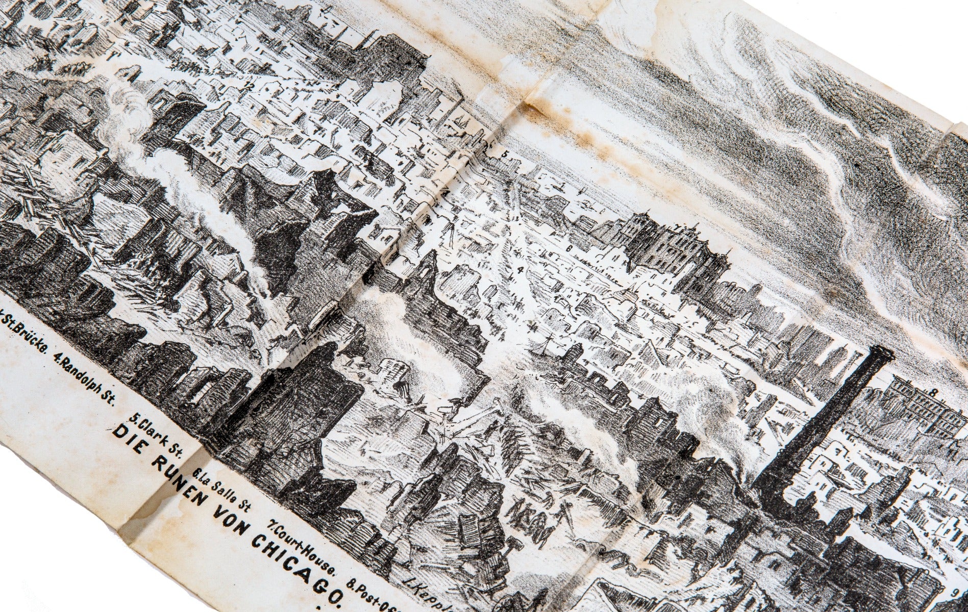 rare 1872 german great chicago fire book on development, destruction and reconstruction of the wonder city