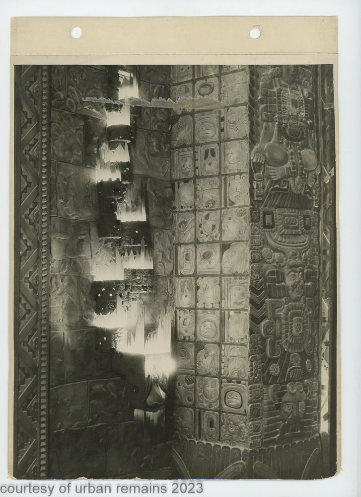 large lot of original 1928 mayan revival fisher theater detroit 8 x 10 photographs from the firm of graven and mayger