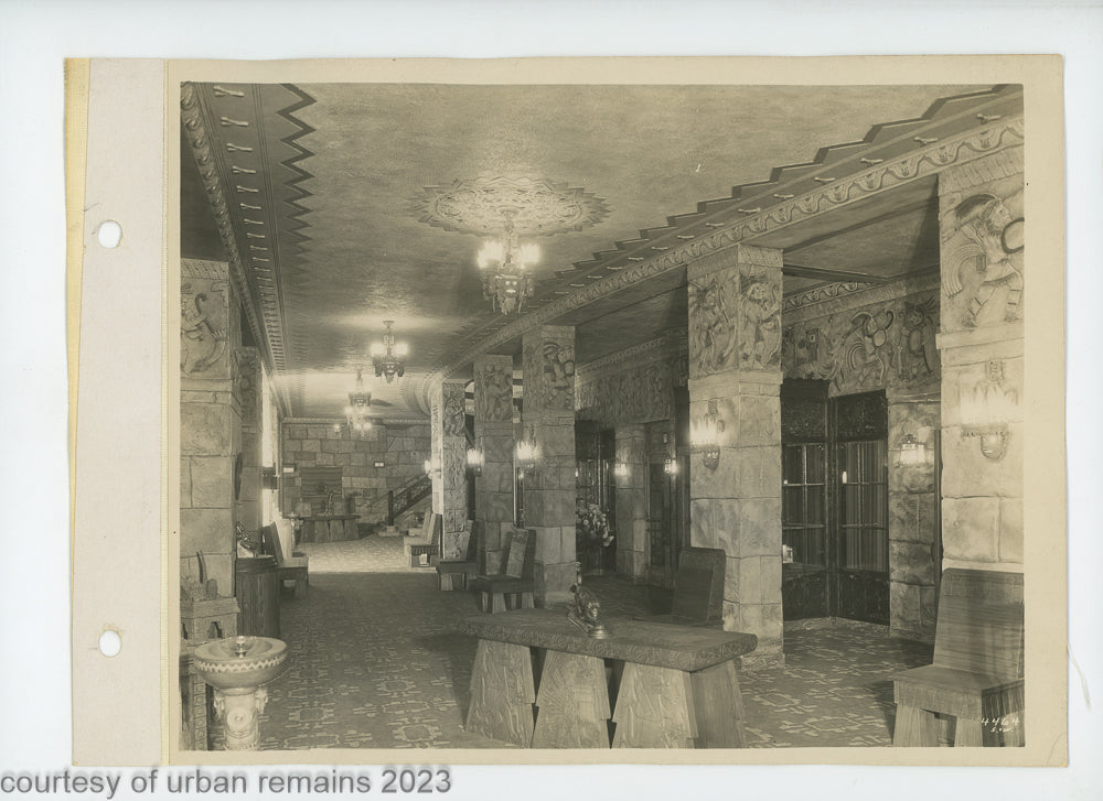 large lot of original 1928 mayan revival fisher theater detroit 8 x 10 photographs from the firm of graven and mayger