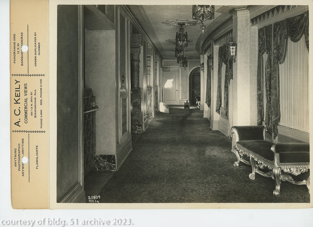 complete set of original 8 x 10 a.c. keily linen-backed photographic prints of graven and mayger's alabama theater