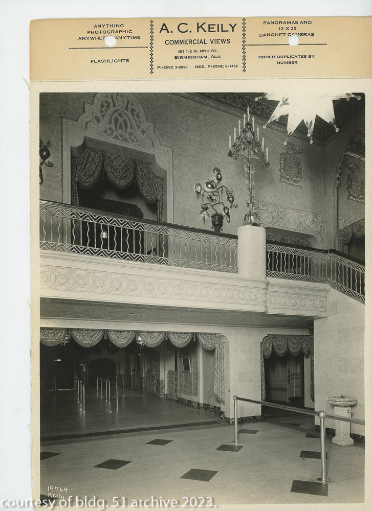 complete set of original 8 x 10 a.c. keily linen-backed photographic prints of graven and mayger's alabama theater