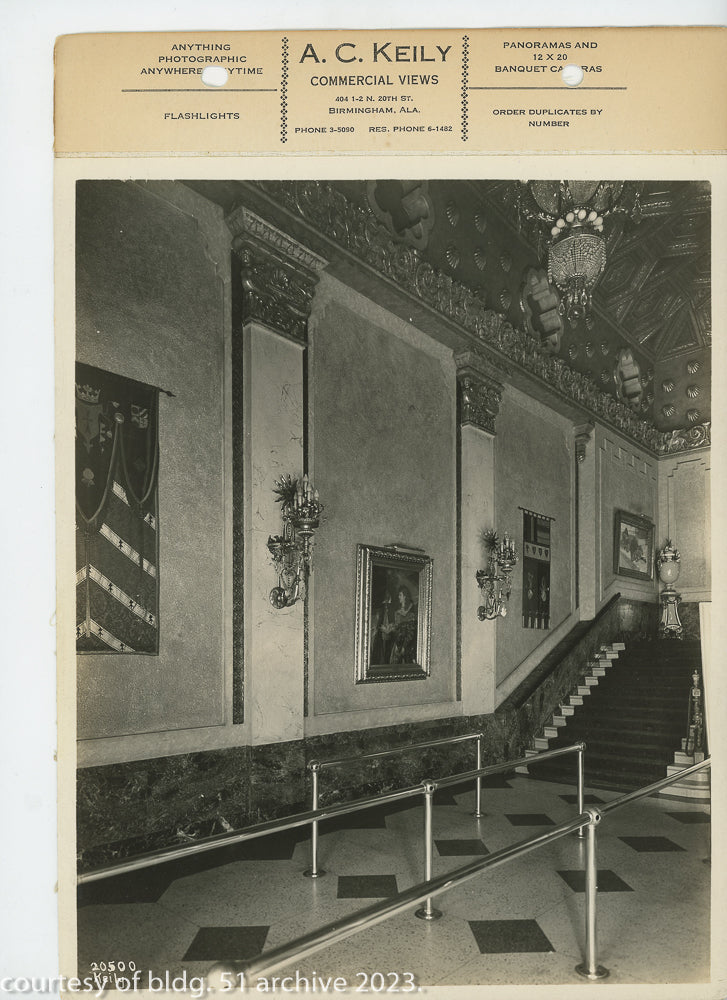 complete set of original 8 x 10 a.c. keily linen-backed photographic prints of graven and mayger's alabama theater