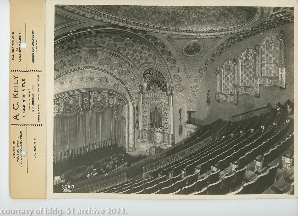 complete set of original 8 x 10 a.c. keily linen-backed photographic prints of graven and mayger's alabama theater