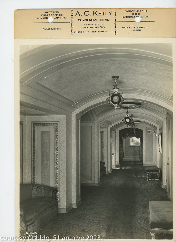 complete set of original 8 x 10 a.c. keily linen-backed photographic prints of graven and mayger's alabama theater