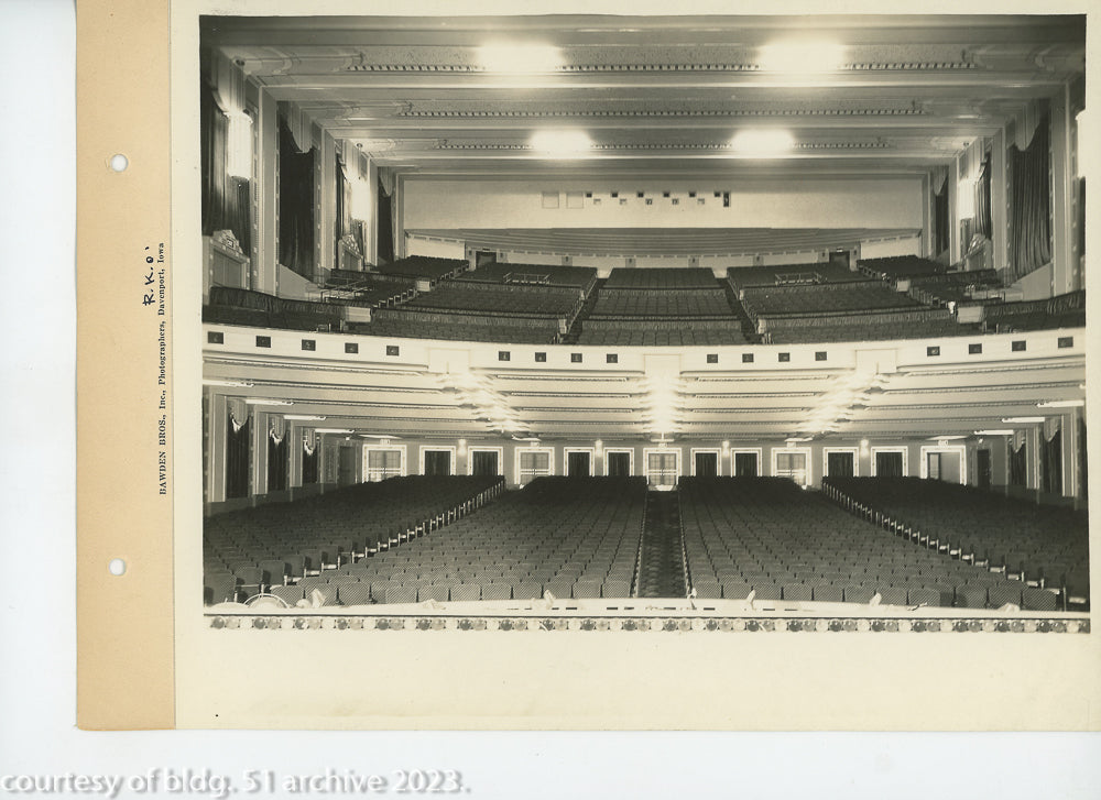 original set of original bawden brothers photographic prints of graven and mayger's rko orpheum theater, located in davenport, ia.