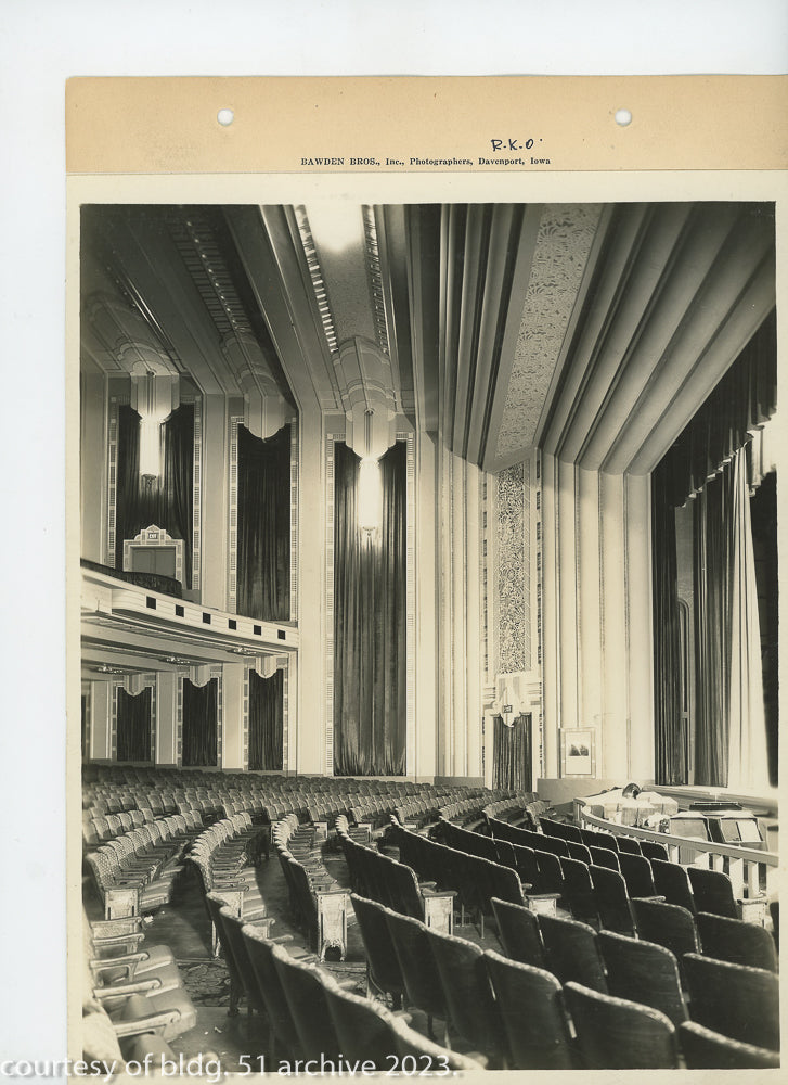 original set of original bawden brothers photographic prints of graven and mayger's rko orpheum theater, located in davenport, ia.