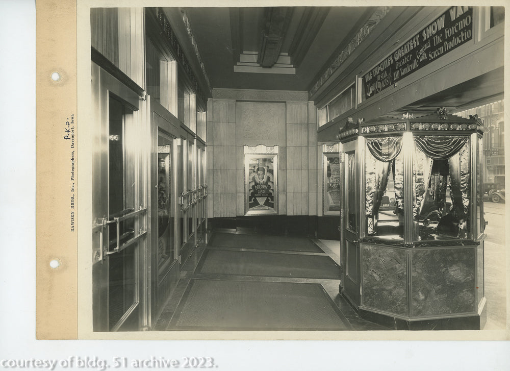 original set of original bawden brothers photographic prints of graven and mayger's rko orpheum theater, located in davenport, ia.