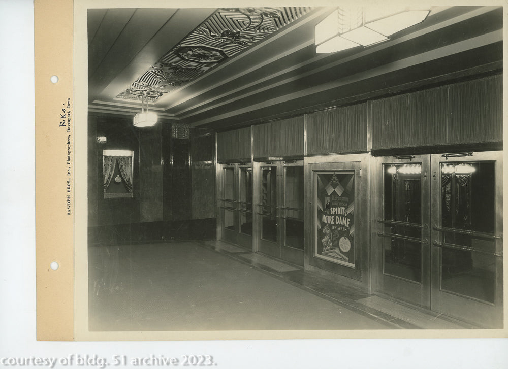 original set of original bawden brothers photographic prints of graven and mayger's rko orpheum theater, located in davenport, ia.