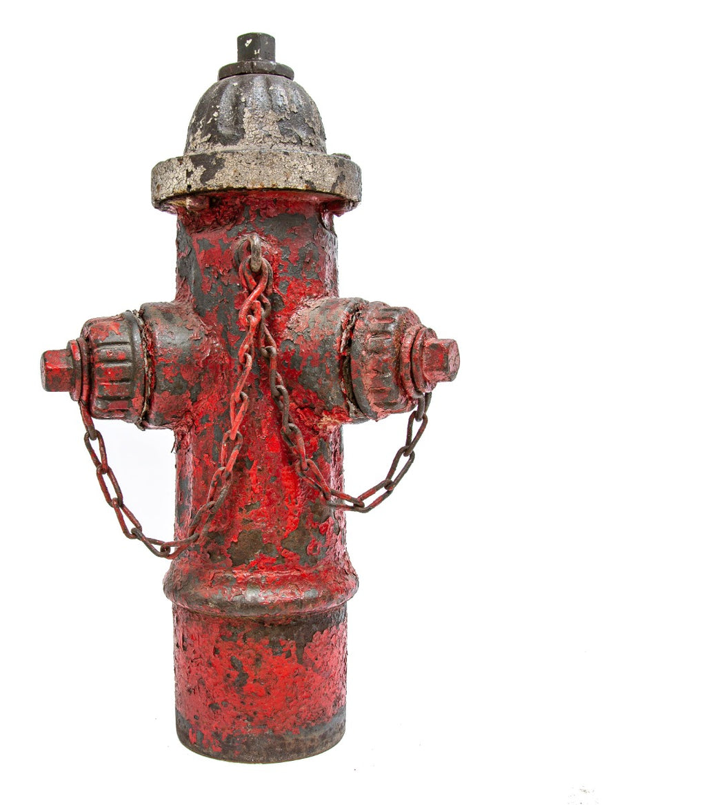 early 20th century freestanding small town wisconsin cast iron fire hydrant with early red paint finish