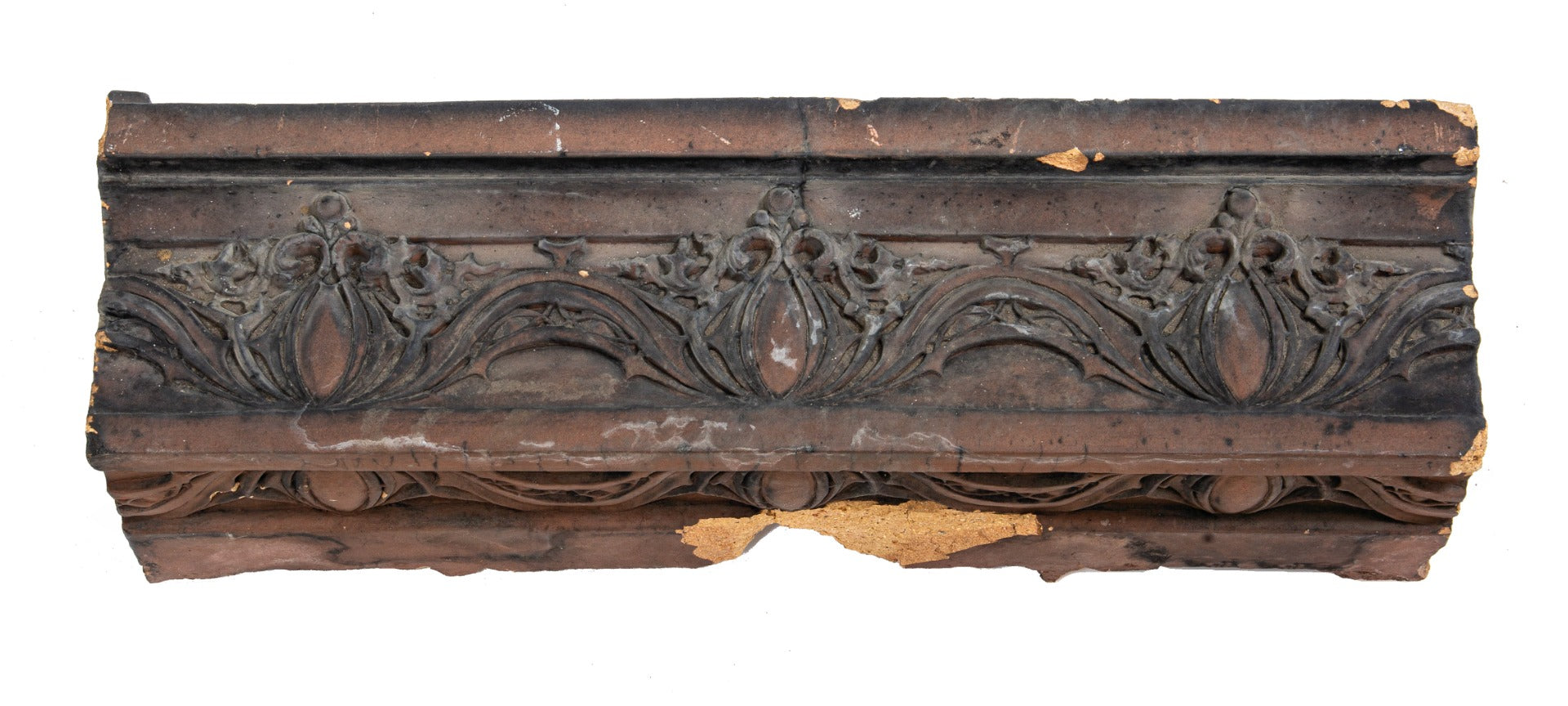 museum-quality 1906 original double-sided ornamental terra cotta designed by louis h. sullivan for felsenthal store and flats