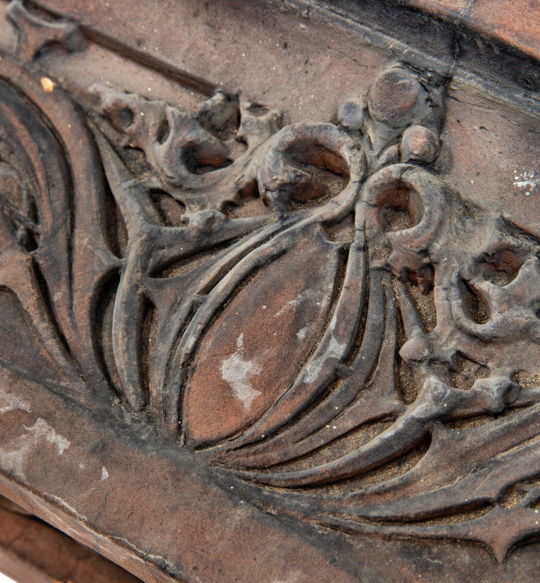 museum-quality 1906 original double-sided ornamental terra cotta designed by louis h. sullivan for felsenthal store and flats