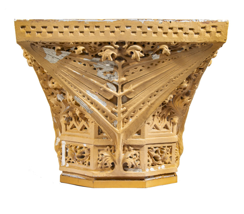 rare frank lloyd wright-designed plaster recast of an exterior 1897 isidore h. heller house three-sided capital