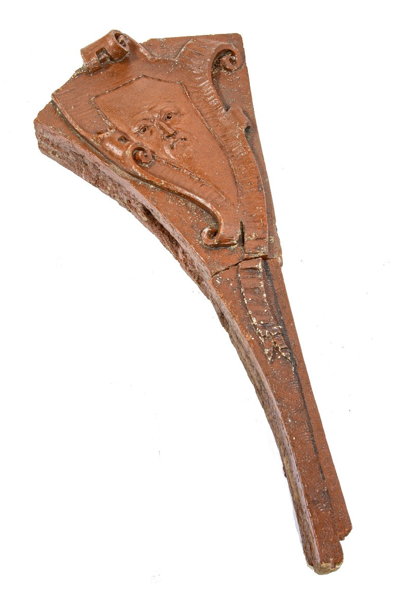 clinton j. warren-designed red slip glazed lexington hotel exterior loggia cartouche with lightly incised face