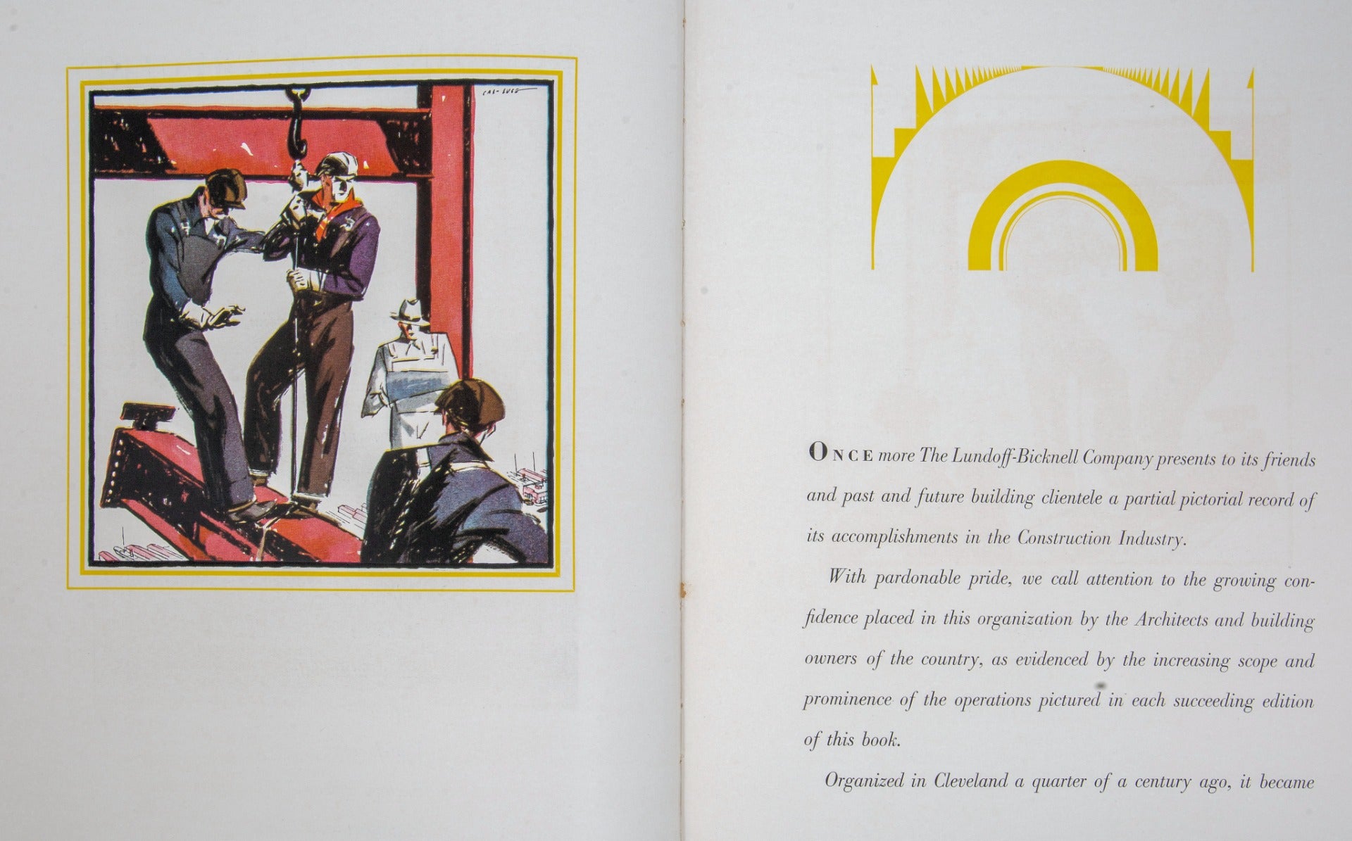 rare 1930s original hardbound lundhoff-bicknell company building construction promotional catalog