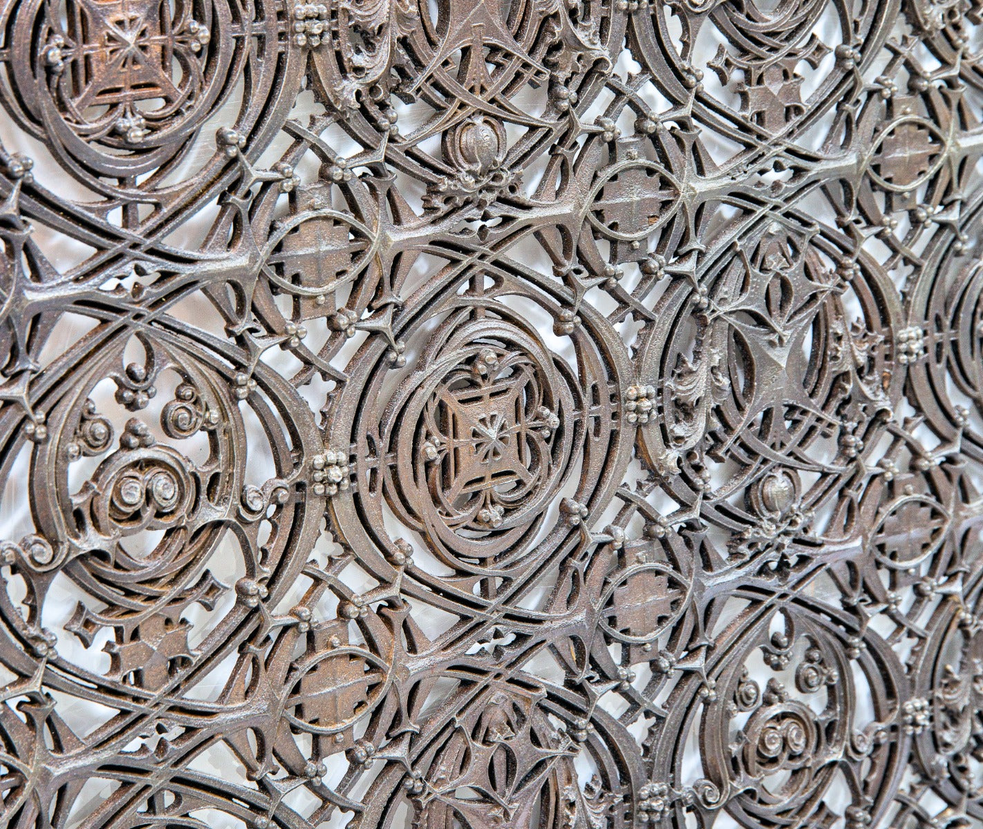 historically-important original early 20th century louis h. sullivan-designed cyrus hall mccormick ornamental cast iron interior residential radiator grille