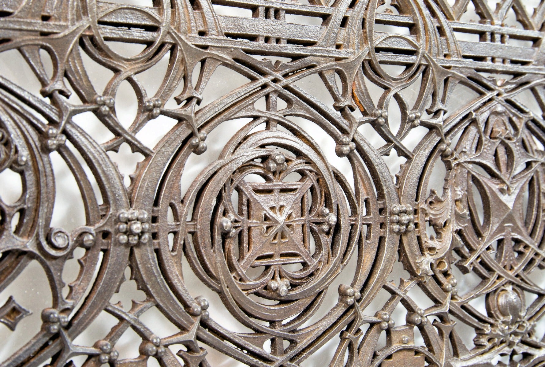 historically-important original early 20th century louis h. sullivan-designed cyrus hall mccormick ornamental cast iron interior residential radiator grille