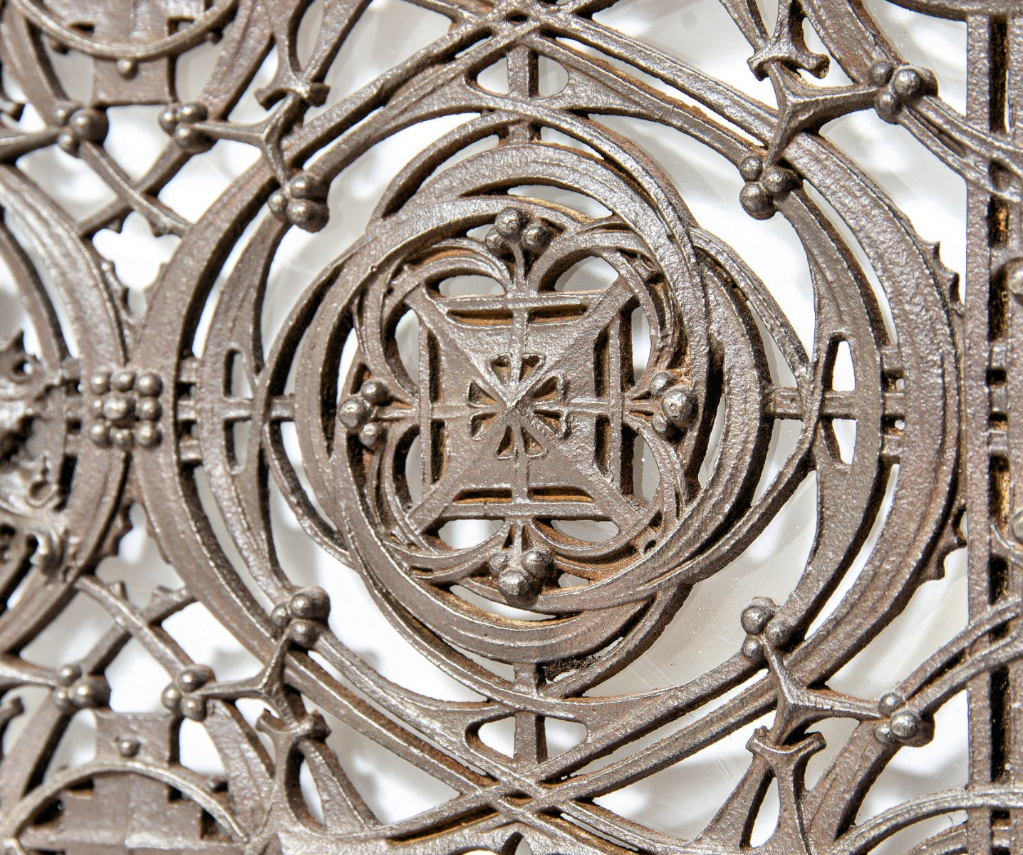 historically-important original early 20th century louis h. sullivan-designed cyrus hall mccormick ornamental cast iron interior residential radiator grille