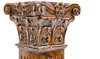 stunning 19th century hand-carved darkly stained solid cherry wood diminutive fluted wood columns