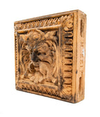 impressive oversized early 1880s extrerior residential figural terra cotta panel salvaged in 1963 from milwaukee's brewer's hill neighborhood