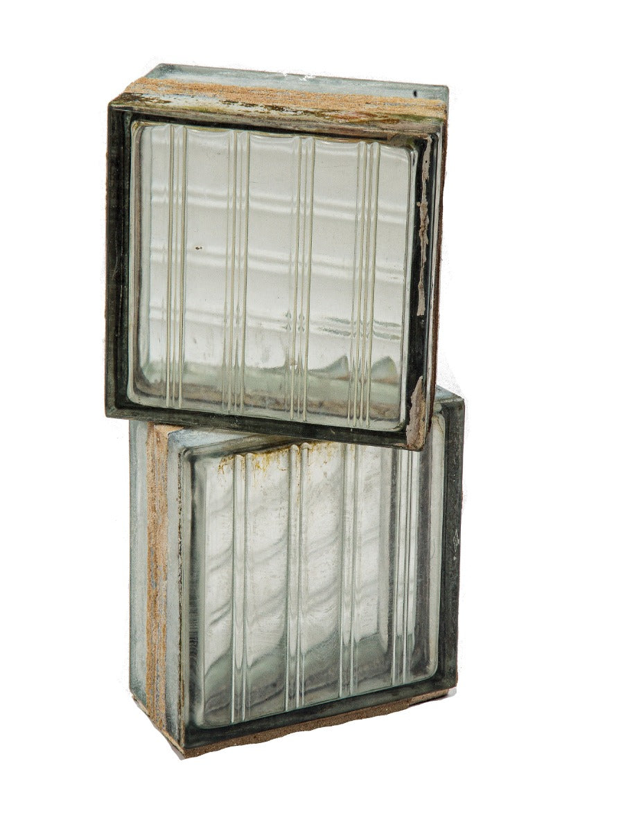 original soldered-joint textured glass window blocks salvaged from andrew rebori's 1938 florsheim residence