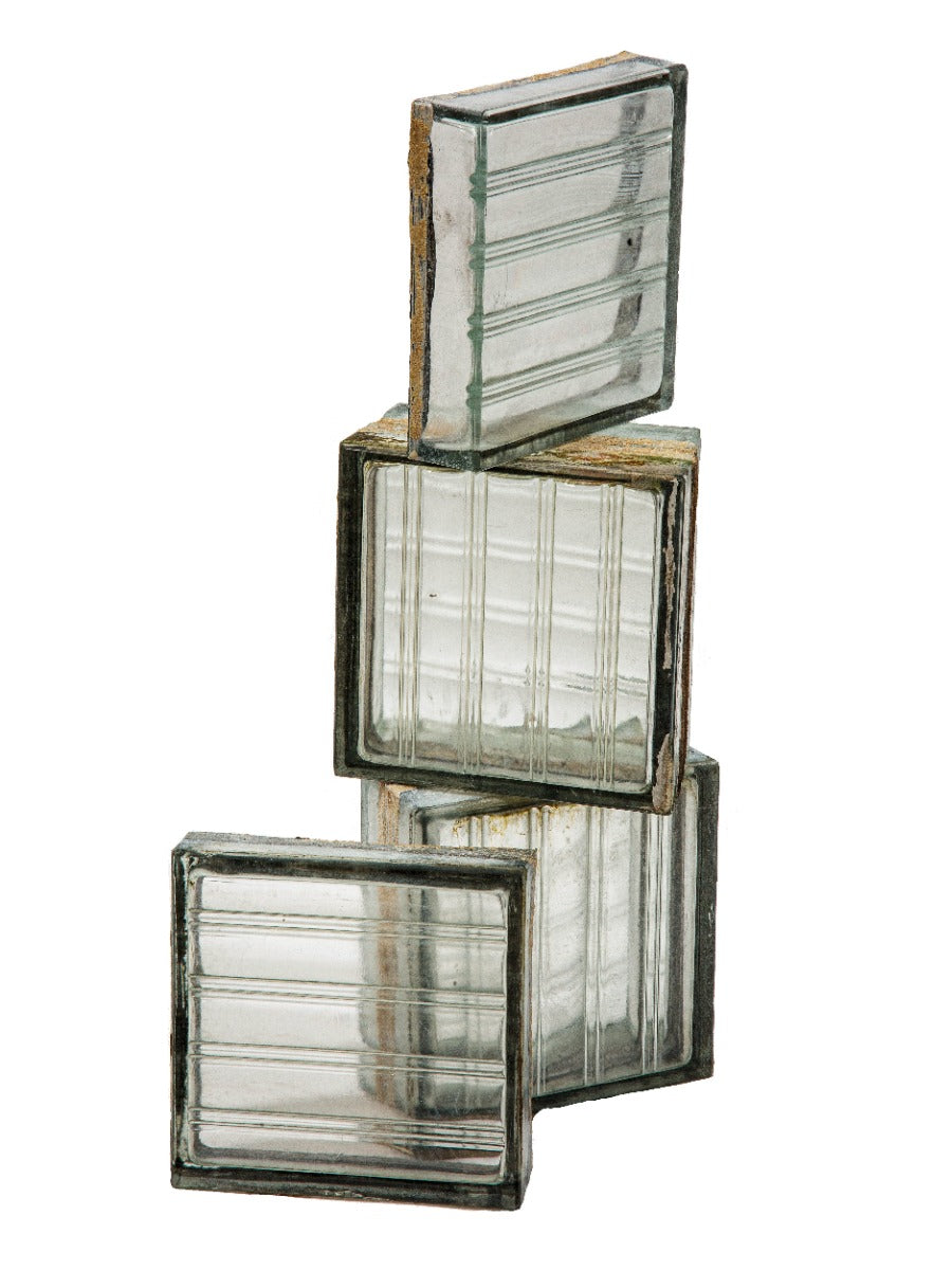 original soldered-joint textured glass window blocks salvaged from andrew rebori's 1938 florsheim residence