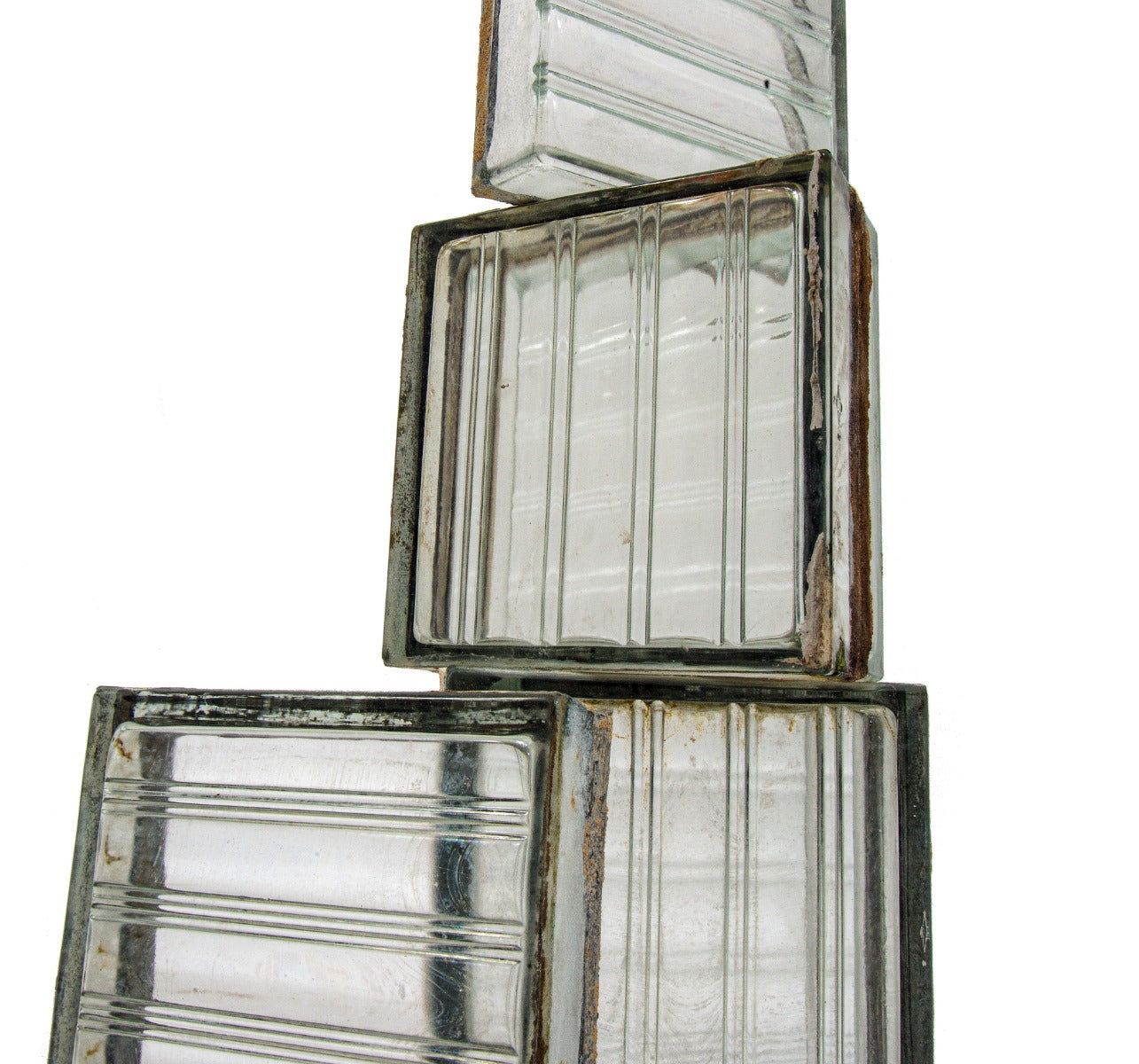 original soldered-joint textured glass window blocks salvaged from andrew rebori's 1938 florsheim residence
