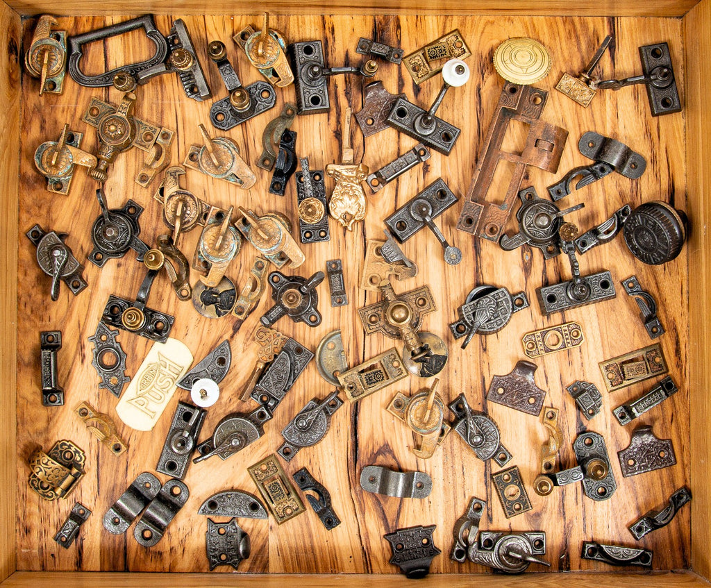 large lot of exceptional late 19th and early 20th century salvaged chicago residential builders' hardware