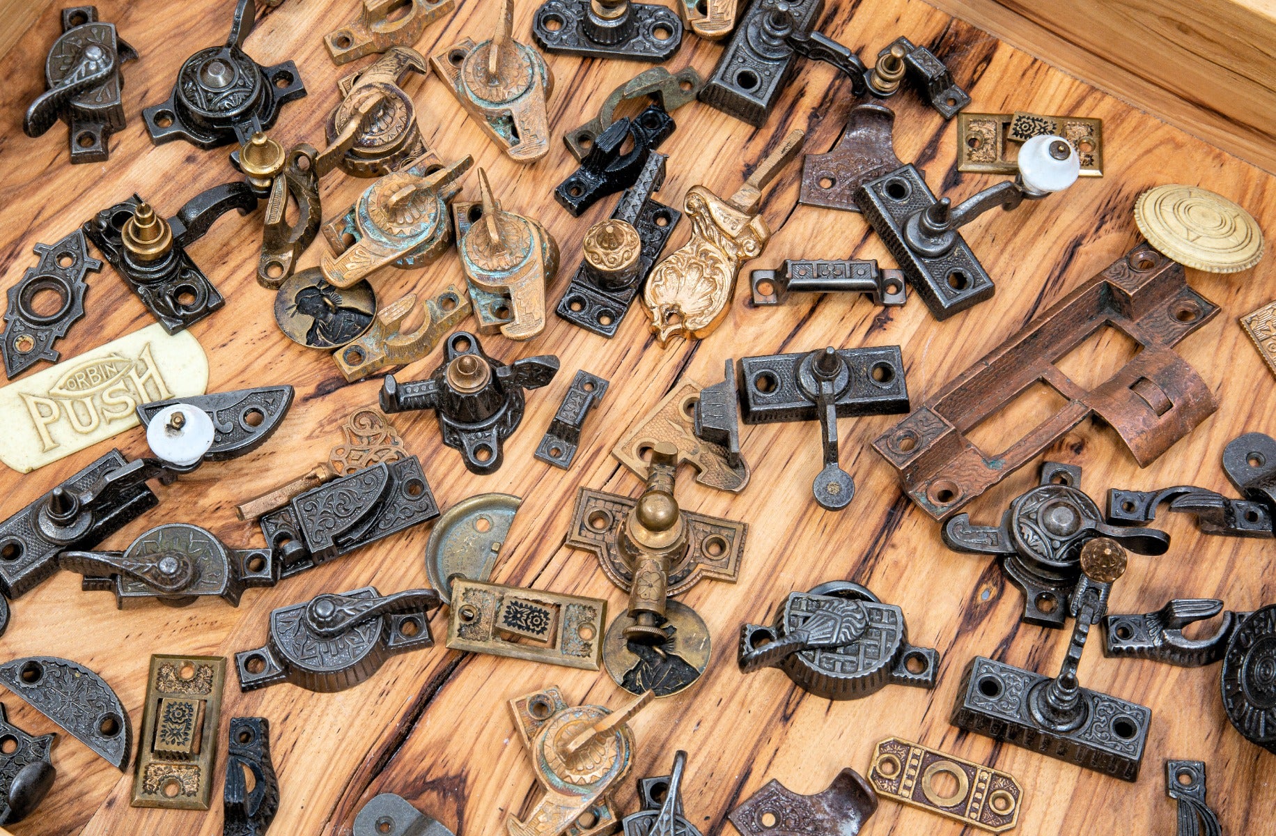 large lot of exceptional late 19th and early 20th century salvaged chicago residential builders' hardware