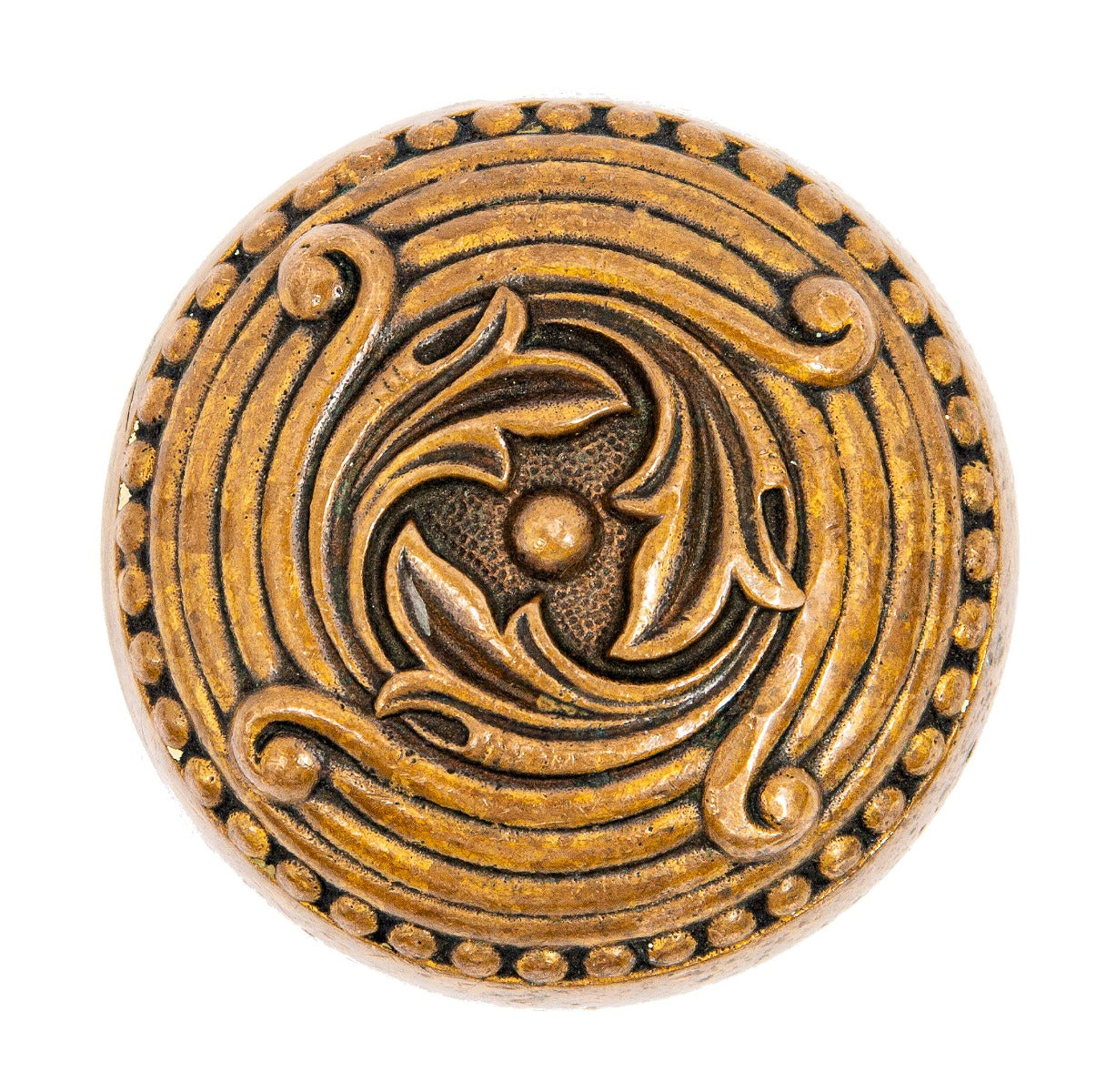 uniquely designed 1880s richardsonian romanesque style cast bronze "spindleless" niles doorknob