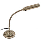 hard to find original nickel-plated early 20th century adjustable faries gooseneck factory office desl lamp with tubular shade