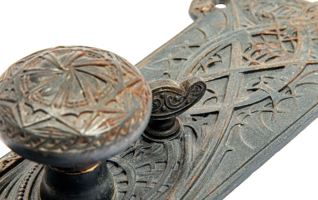 original 1896 oversized louis sullivan-designed ornamental cast iron interior guaranty or prudential building office door hardware