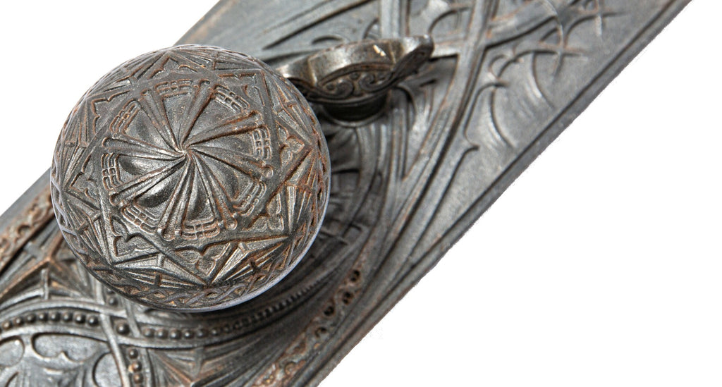 original 1896 oversized louis sullivan-designed ornamental cast iron interior guaranty or prudential building office door hardware