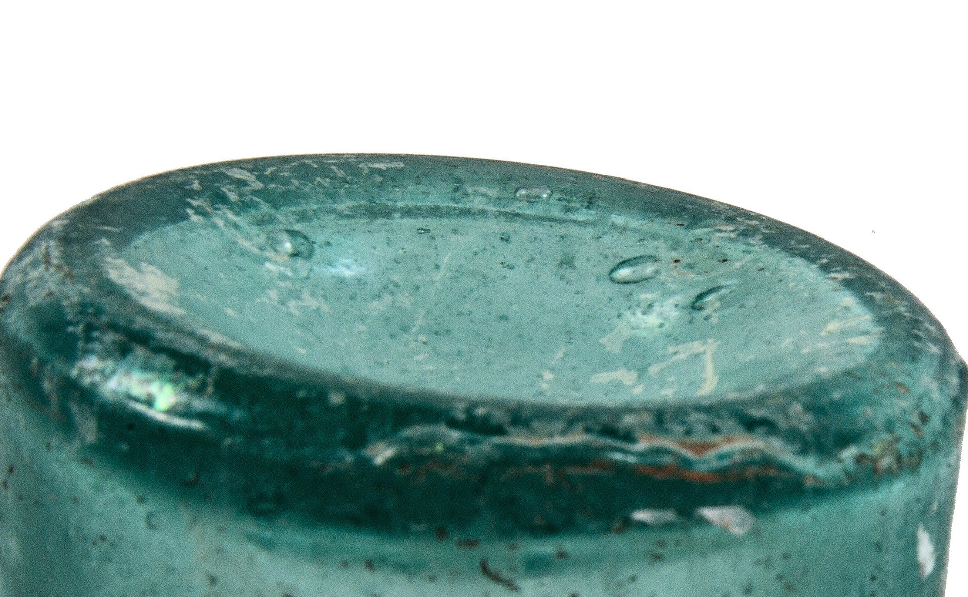 civil war-era aqua blue pony style glass soda bottle manufactured for howell and smith in buffalo, new york.