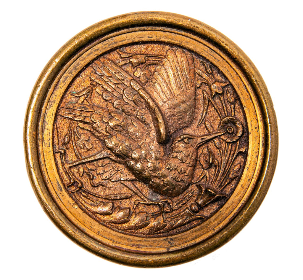 seldom found early 1880s original ornamental cast bronze "hummingbird" passage size doorknob with nicely aged patina