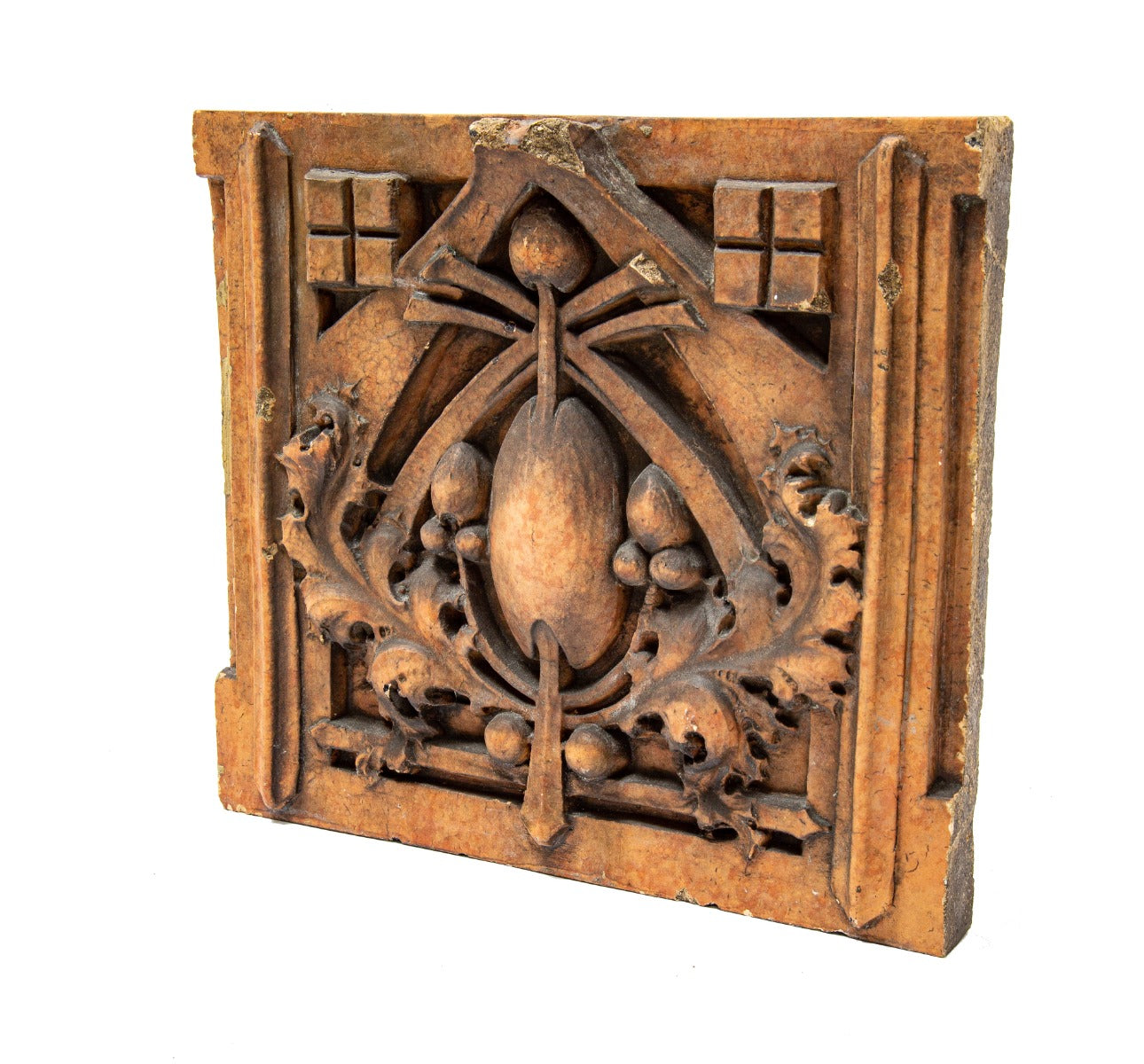 museum-quality 1936 george grant elmslie-designed thomas a. edison school glazed terra cotta