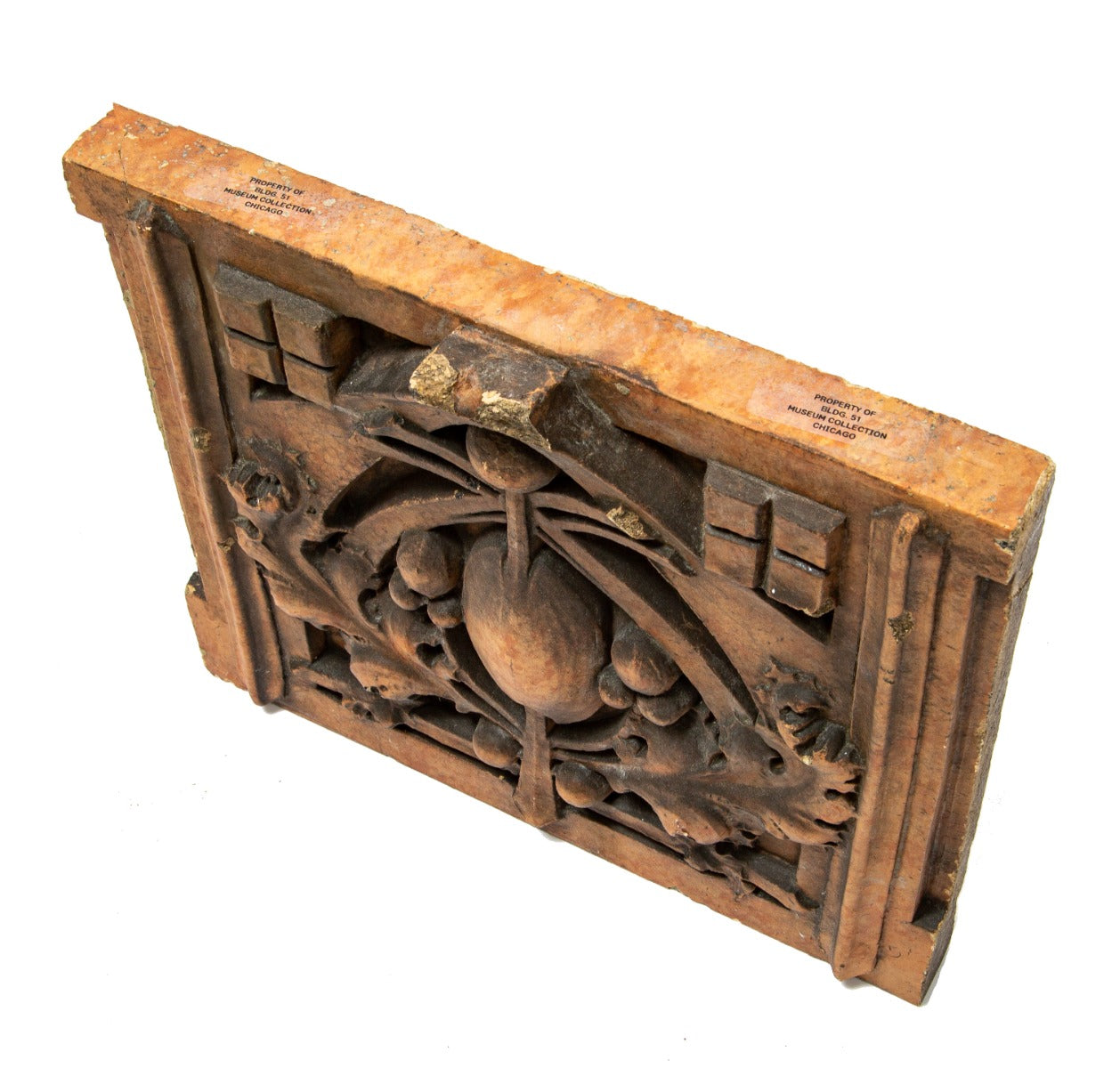 museum-quality 1936 george grant elmslie-designed thomas a. edison school glazed terra cotta