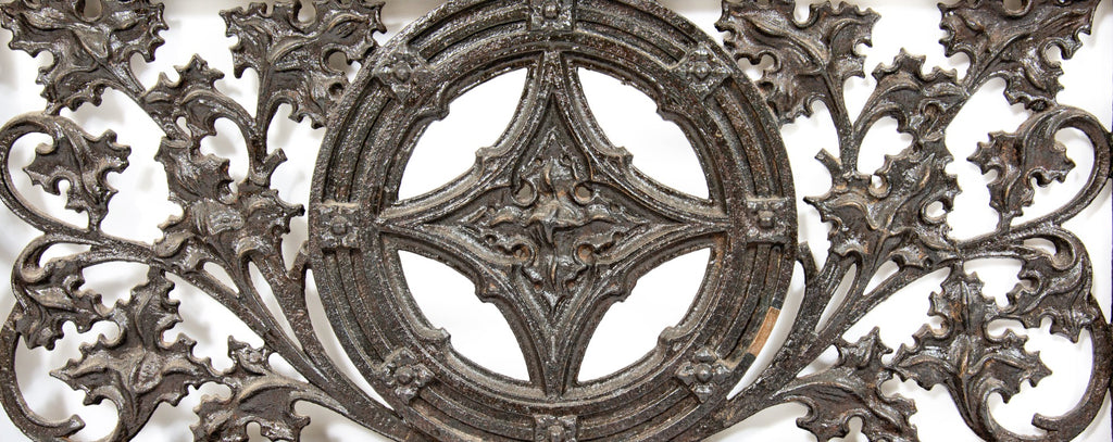 museum-quality 1896 charles b. atwood-designed ornamental cast iron fisher building elevator door by winslow brothers