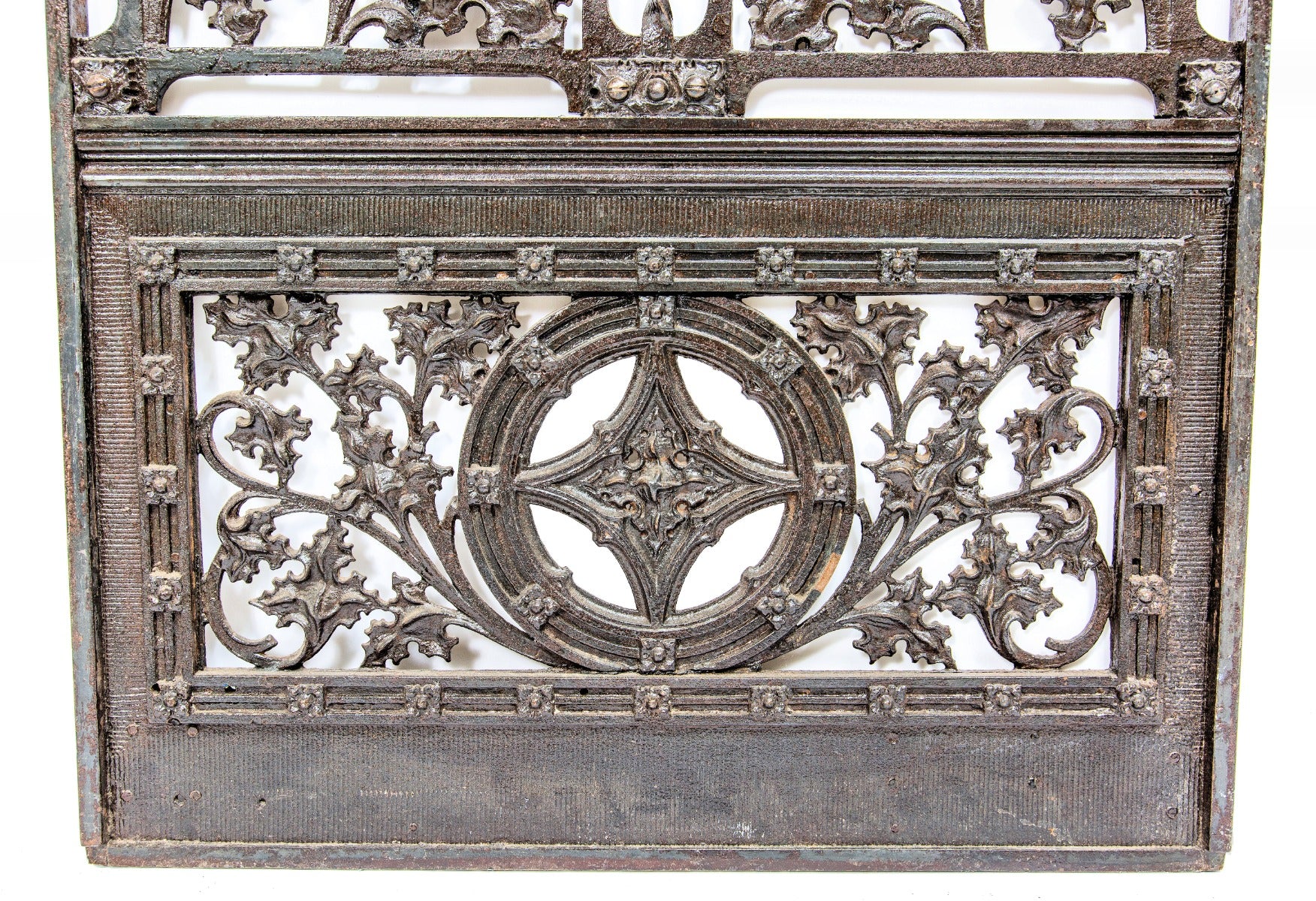 museum-quality 1896 charles b. atwood-designed ornamental cast iron fisher building elevator door by winslow brothers