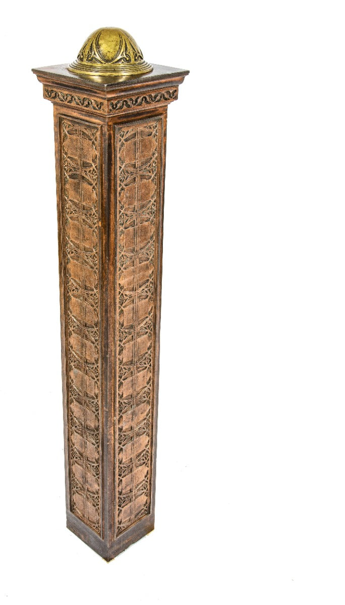 original simeon b. eisendrath-designed plymouth building interior lobby copper-plated cast iron newel post by winslow brothers of chicago