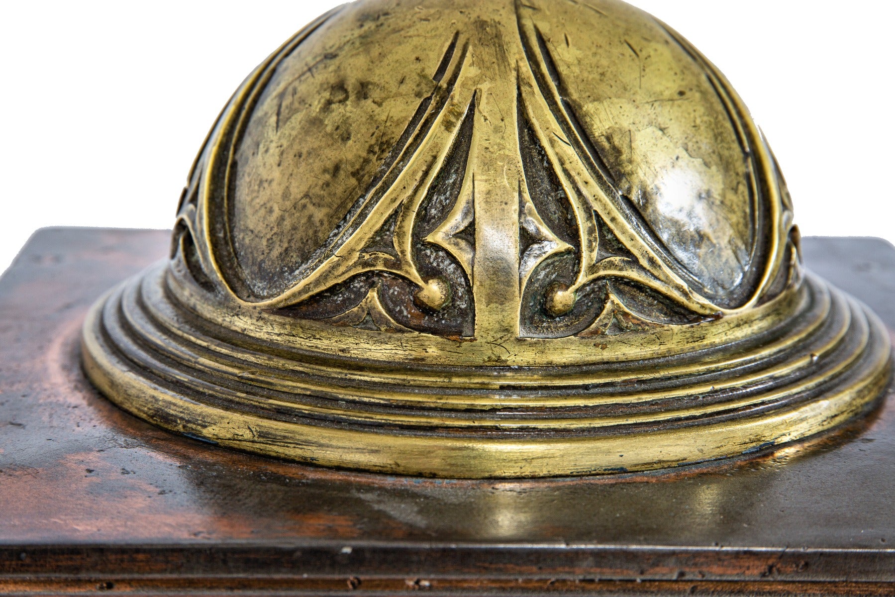 original simeon b. eisendrath-designed plymouth building interior lobby copper-plated cast iron newel post by winslow brothers of chicago