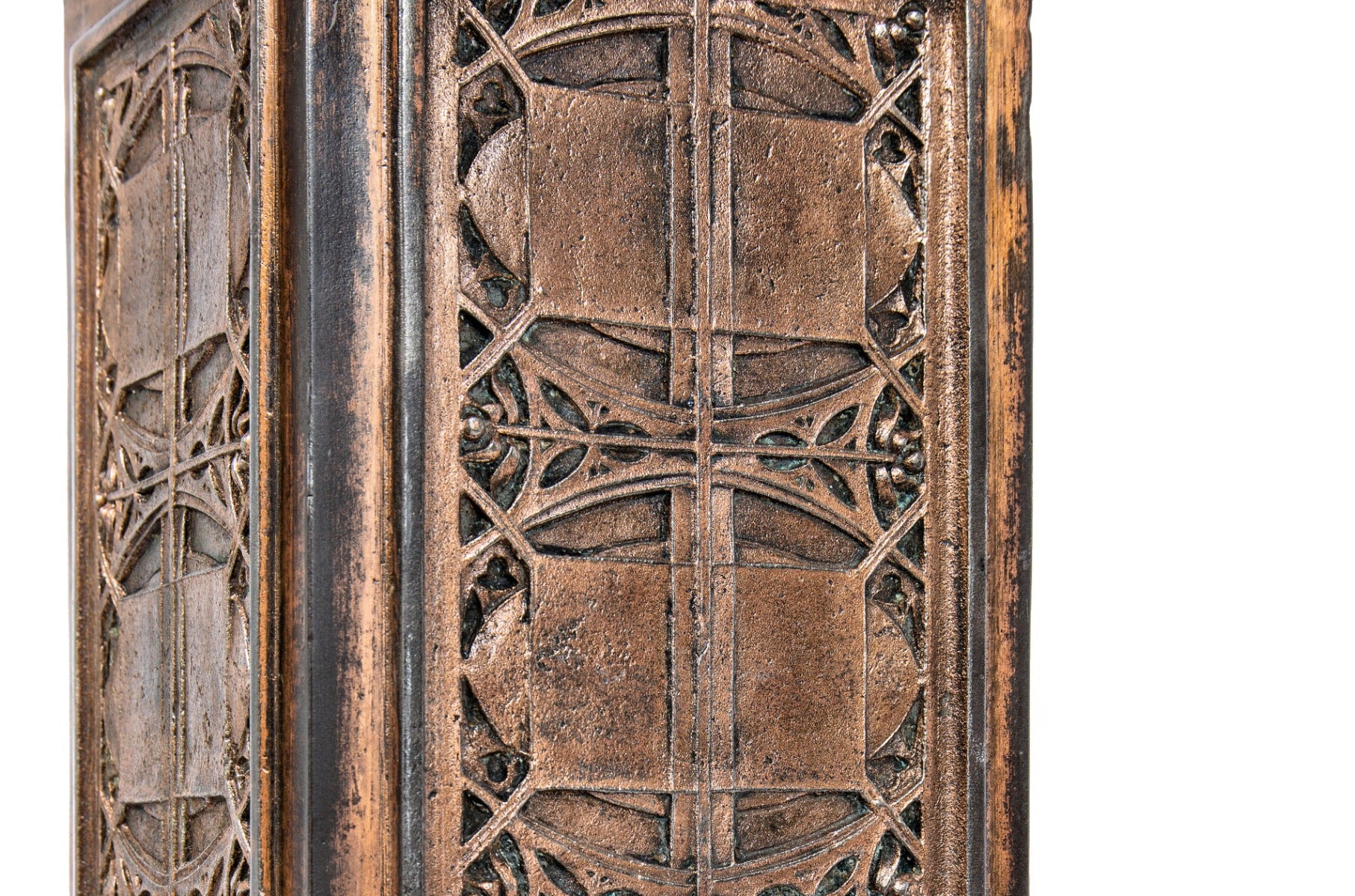 original simeon b. eisendrath-designed plymouth building interior lobby copper-plated cast iron newel post by winslow brothers of chicago