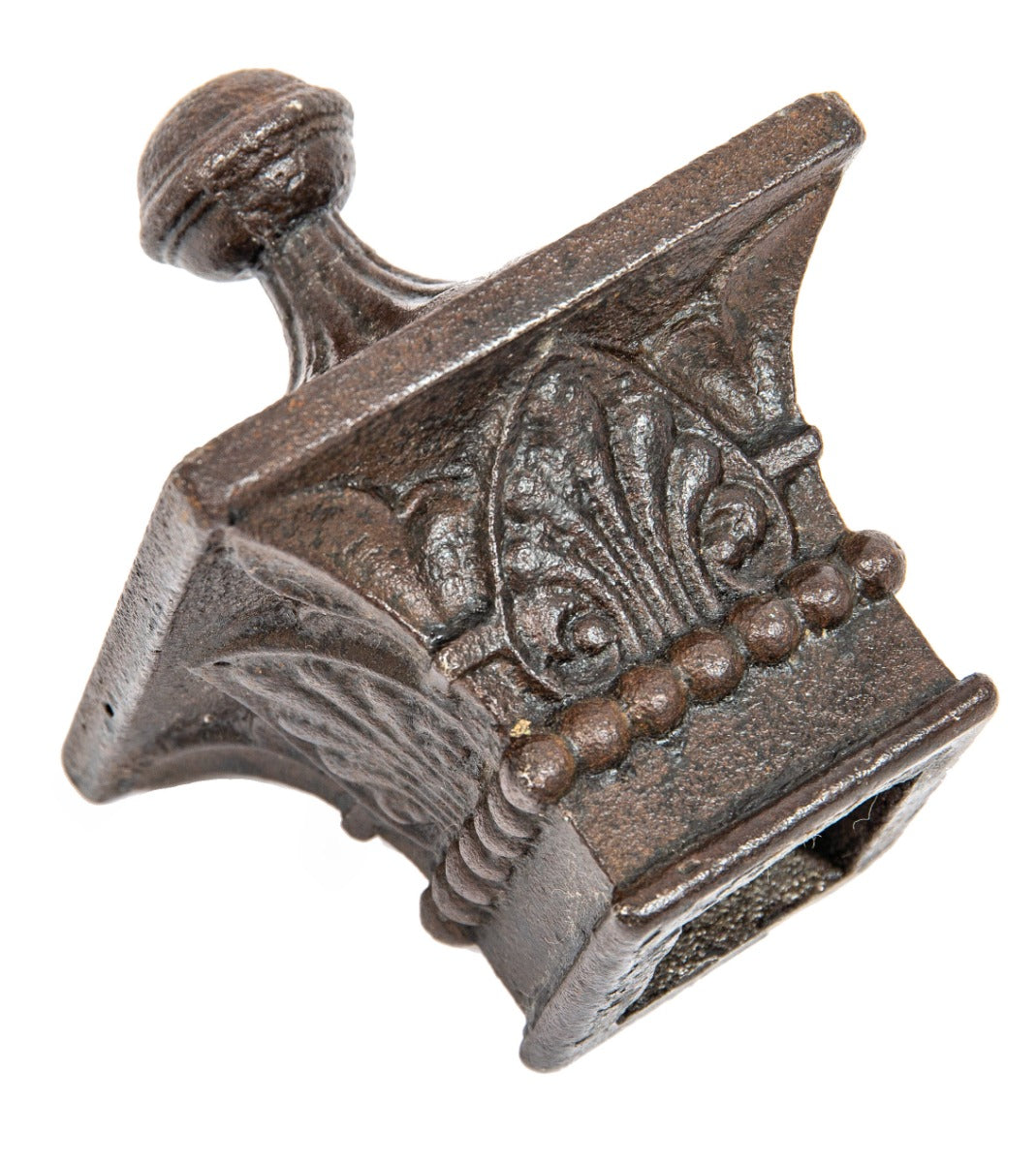 diminutive 1896 william le baron jenney's davis or morton building interior elevator cast iron finial with anthemions